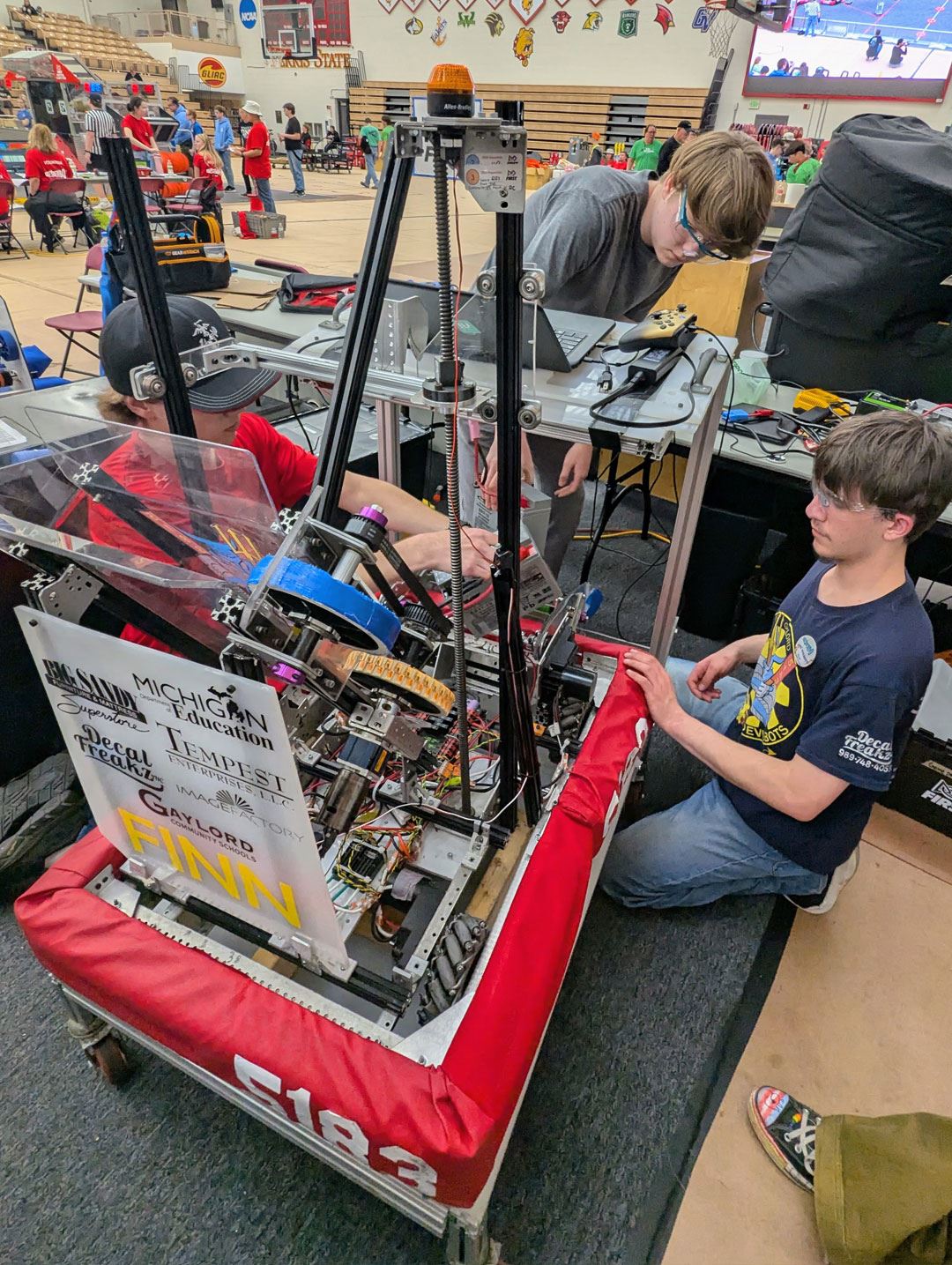 Working on our Robot in the Pit